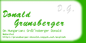 donald grunsberger business card
